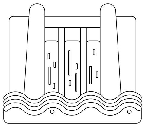 Water Dam Coloring Page